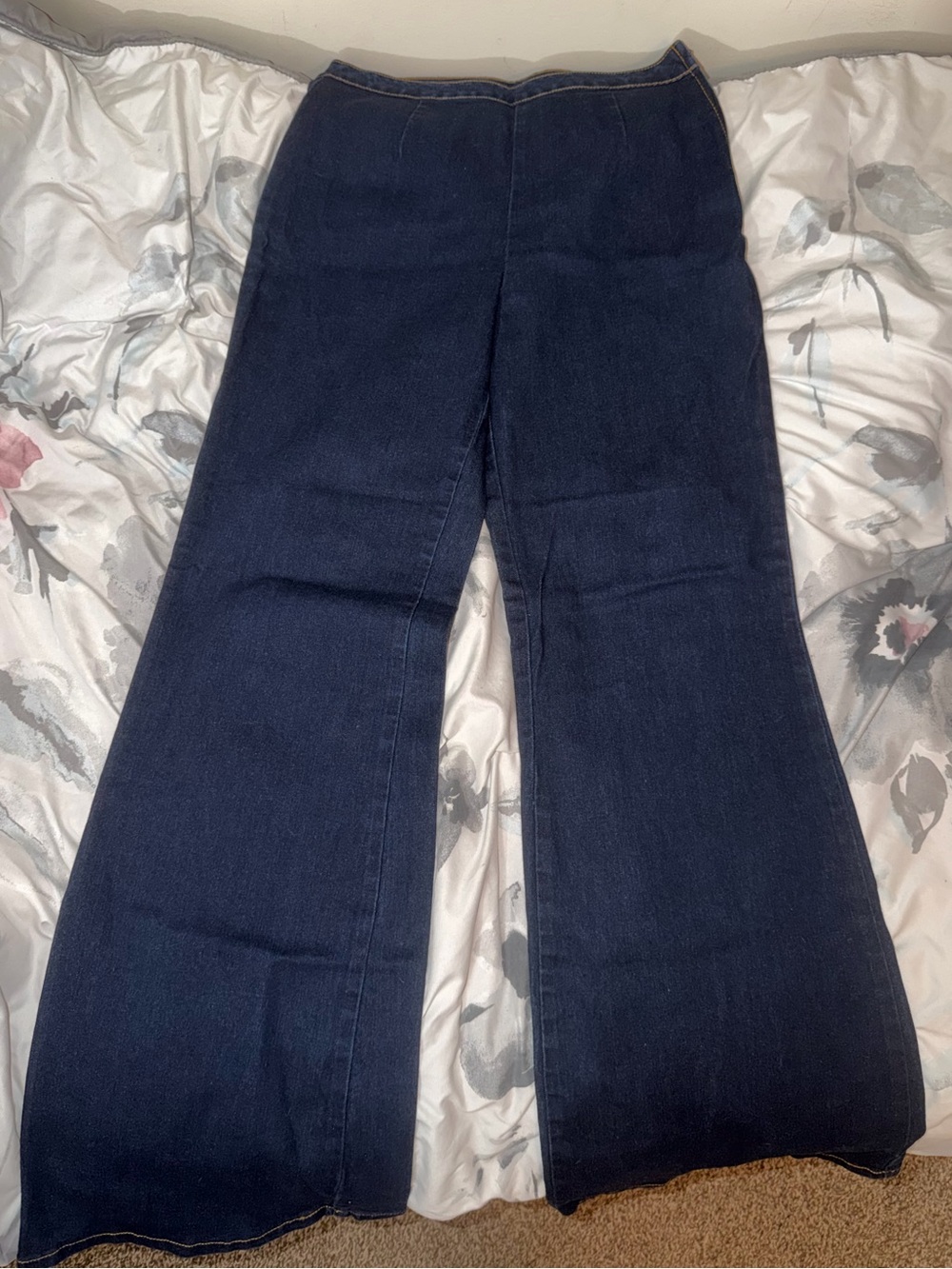 Forever 21 Dark Blue Wide Leg Jeans